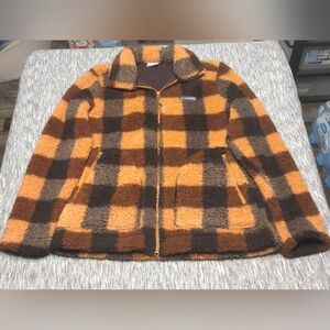 Women's Columbia Checkered Sherpa Fleece Jacket, Size Medium, Like New!!